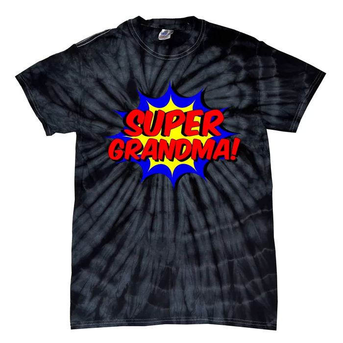 Super Grandma Comic Book Style Gift Superhero Tie-Dye T-Shirt