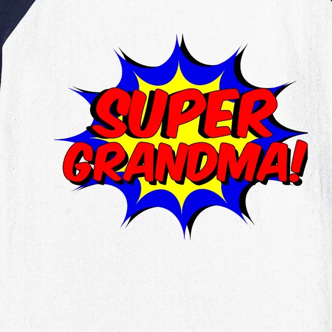 Super Grandma Comic Book Style Gift Superhero Baseball Sleeve Shirt