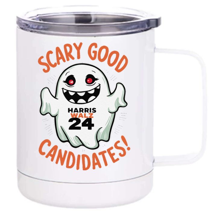 Scary Good Candidates Harris Walz 2024 Halloween Front & Back 12oz Stainless Steel Tumbler Cup