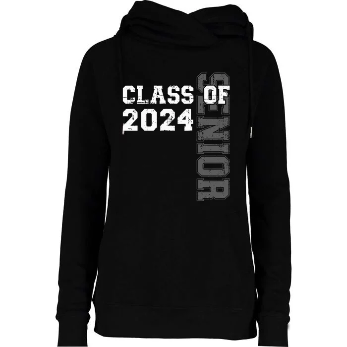 Senior graduation class of 2024 Womens Funnel Neck Pullover Hood