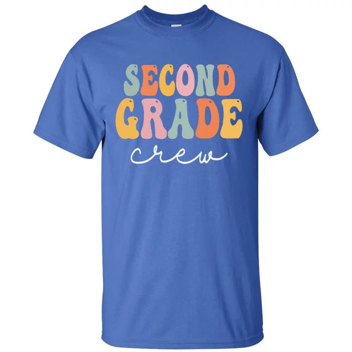 Second Grade Crew Retro Groovy Vintage First Day Of School Tall T-Shirt