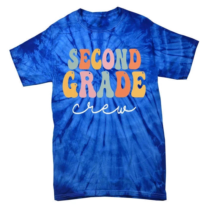 Second Grade Crew Retro Groovy Vintage First Day Of School Tie-Dye T-Shirt