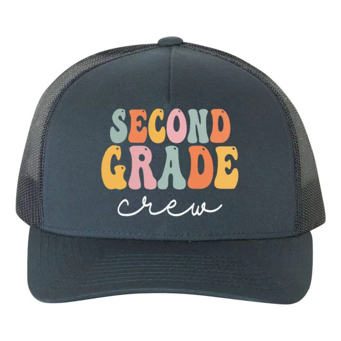 Second Grade Crew Retro Groovy Vintage First Day Of School Yupoong Adult 5-Panel Trucker Hat