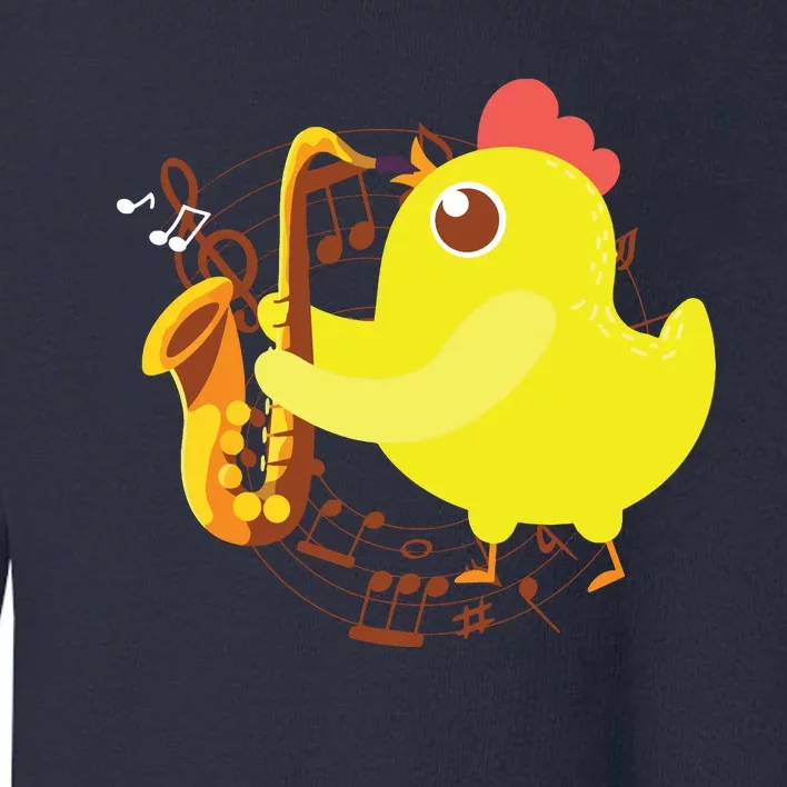 Saxophone Girl Chicken Saxophone Chick Toddler Sweatshirt