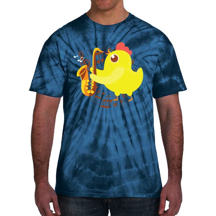 Saxophone Girl Chicken Saxophone Chick Tie-Dye T-Shirt