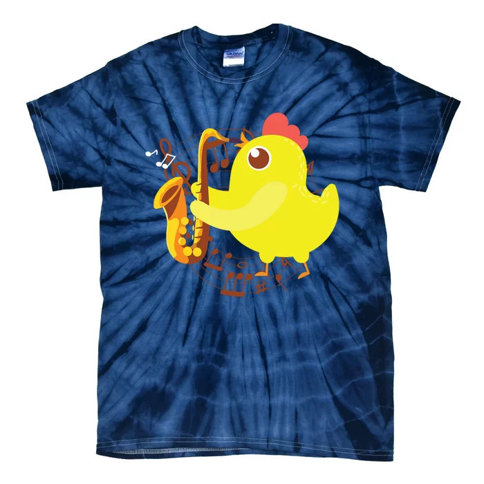 Saxophone Girl Chicken Saxophone Chick Tie-Dye T-Shirt