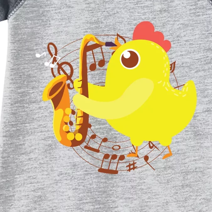 Saxophone Girl Chicken Saxophone Chick Infant Baby Jersey Bodysuit