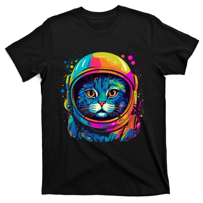 Space Gifts Cat Mom Cat Dad Astronaut Space T-Shirt