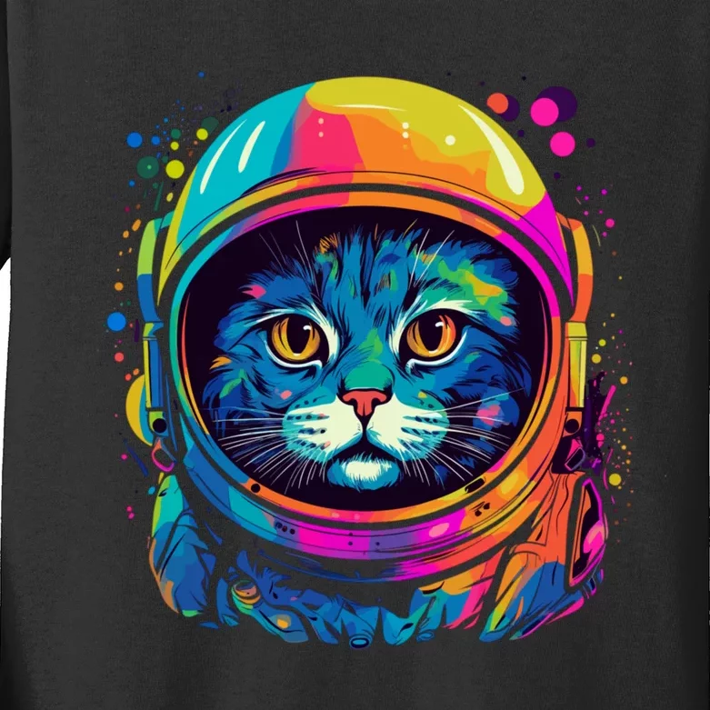 Space Gifts Cat Mom Cat Dad Astronaut Space Kids Long Sleeve Shirt