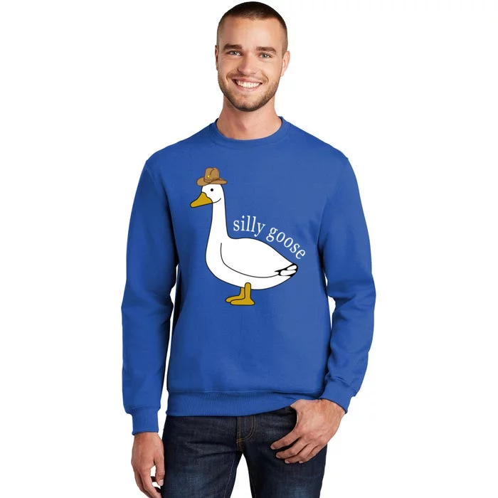 Silly Goose Cow Hat Funny Easter Gift Tall Sweatshirt