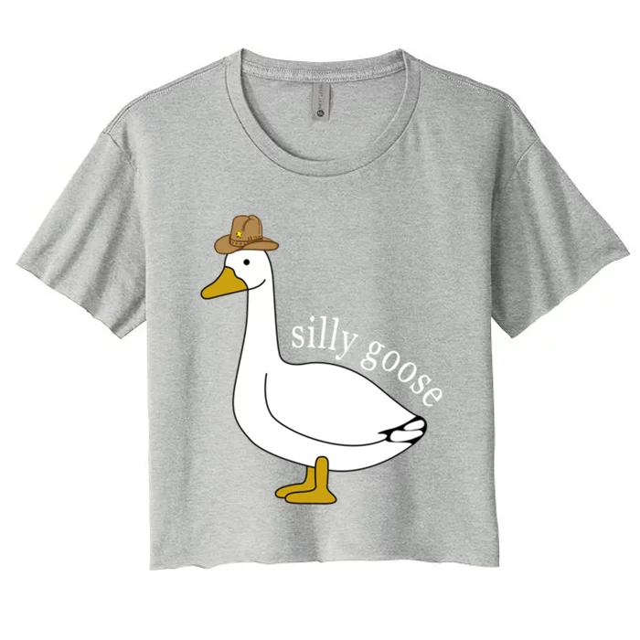 Silly Goose Cow Hat Funny Easter Gift Women's Crop Top Tee