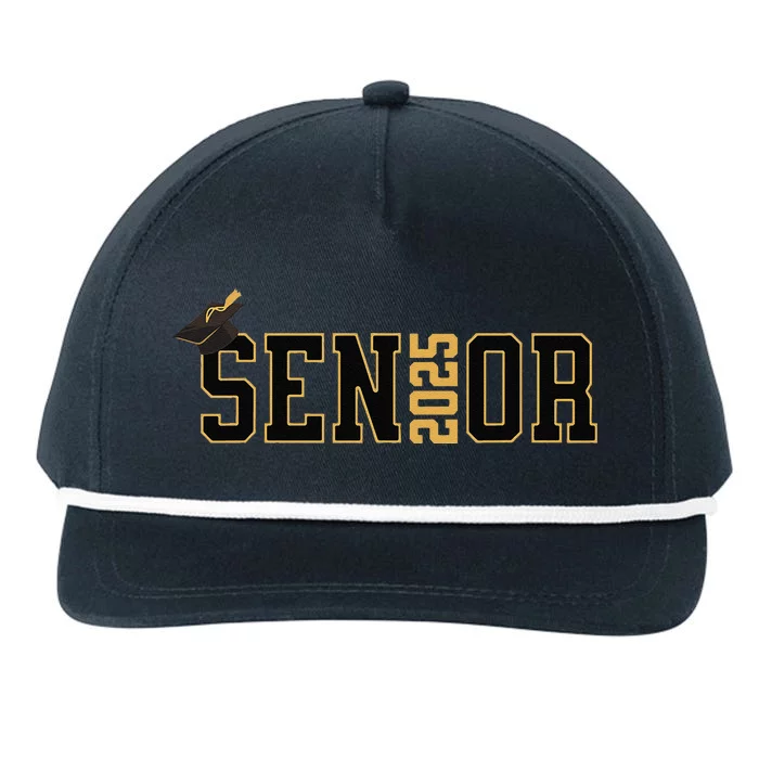 Senior Graduation Class Of 2025 And Vintage Snapback Five-Panel Rope Hat