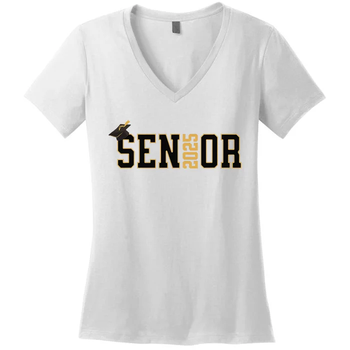 Senior Graduation Class Of 2025 And Vintage Women's V-Neck T-Shirt