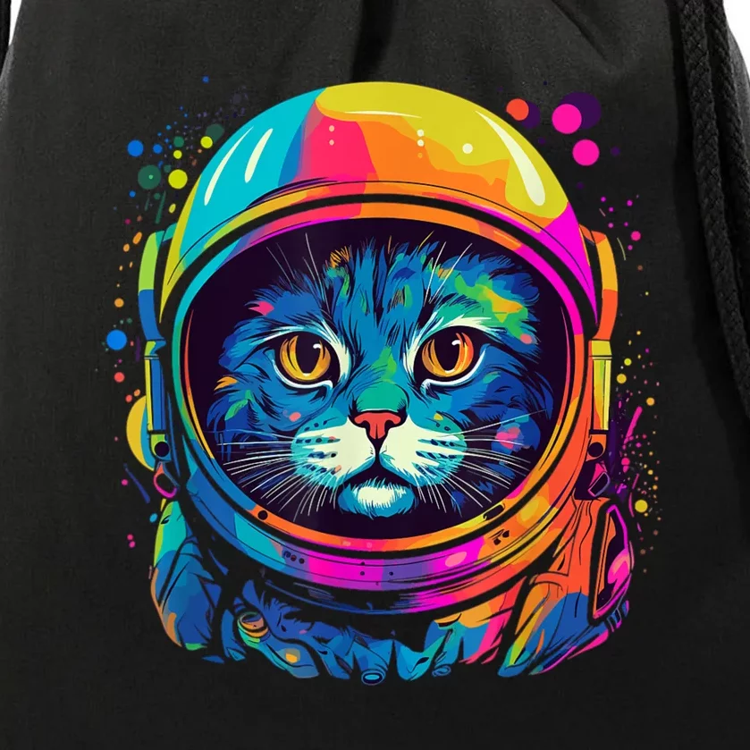 Space Gifts Cat Astronaut Space Drawstring Bag