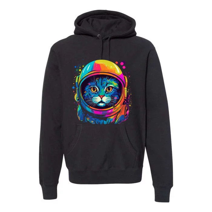 Space Gifts Cat Astronaut Space Premium Hoodie