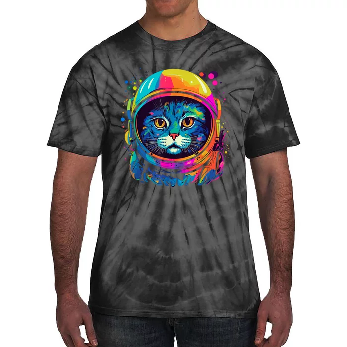 Space Gifts Cat Astronaut Space Tie-Dye T-Shirt