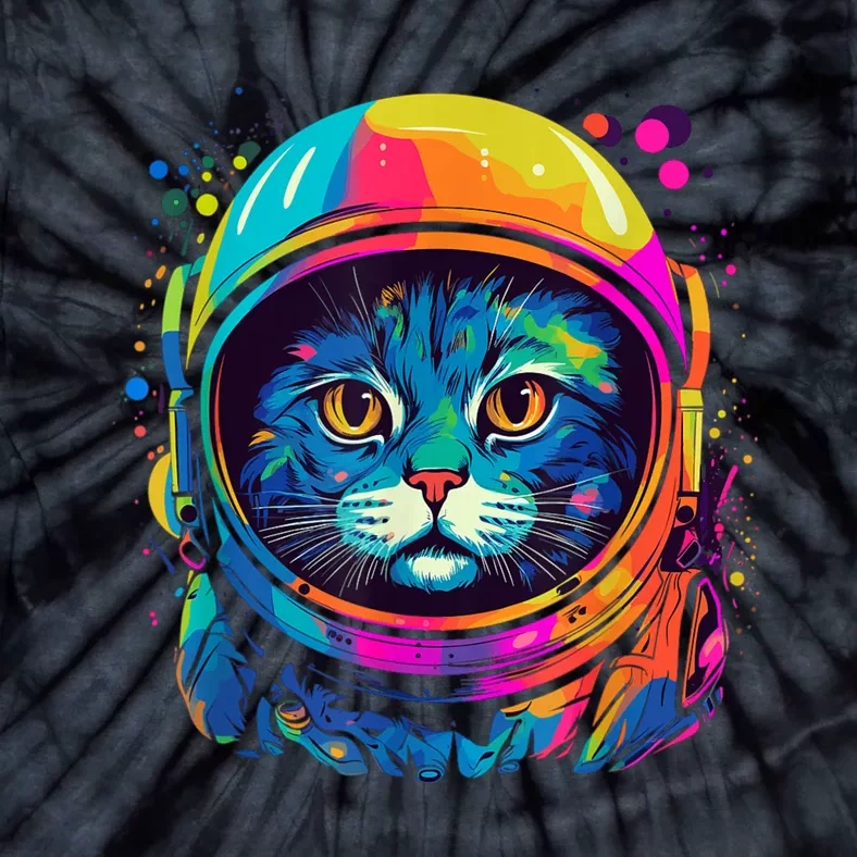 Space Gifts Cat Astronaut Space Tie-Dye T-Shirt