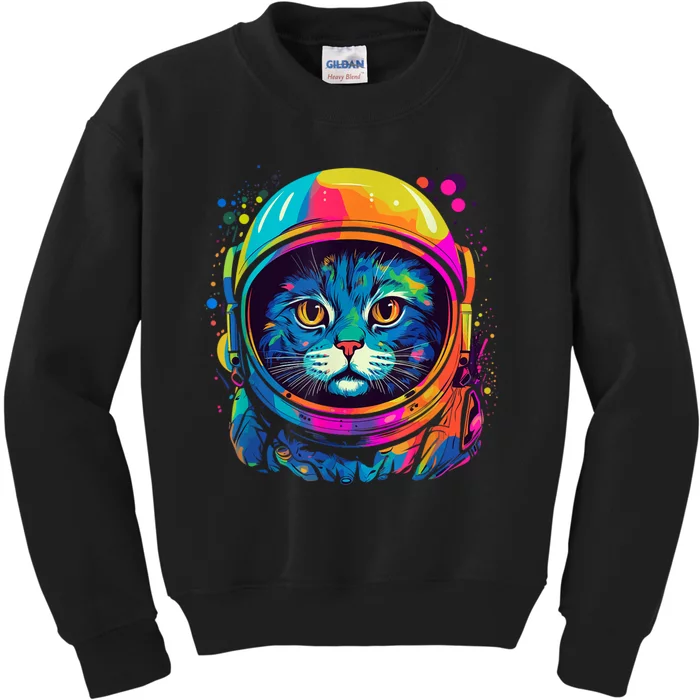 Space Gifts Cat Astronaut Space Kids Sweatshirt