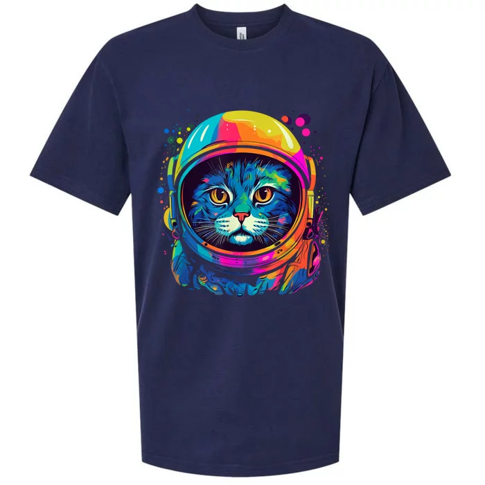 Space Gifts Cat Astronaut Space Sueded Cloud Jersey T-Shirt