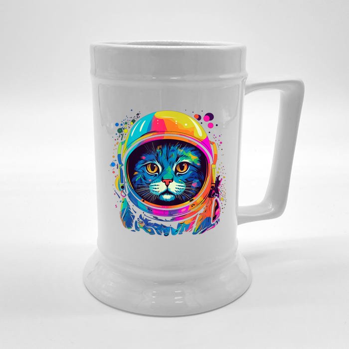 Space Gifts Cat Astronaut Space Front & Back Beer Stein