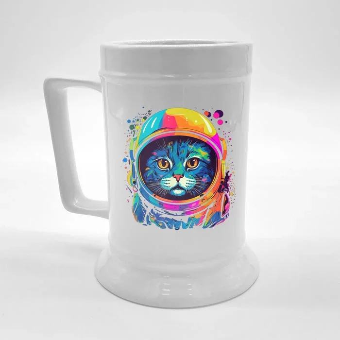 Space Gifts Cat Astronaut Space Front & Back Beer Stein