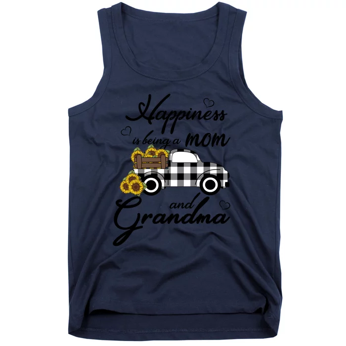 Sunflower Grandma Cute Gift Happiness Is Being A Mom And Grandma Gift Tank Top