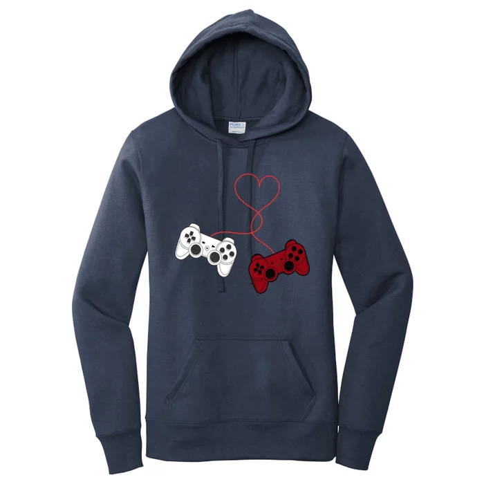 Sarcastic Gamer Controllers Heart Video Games Valentines Day Funny Gift Women's Pullover Hoodie