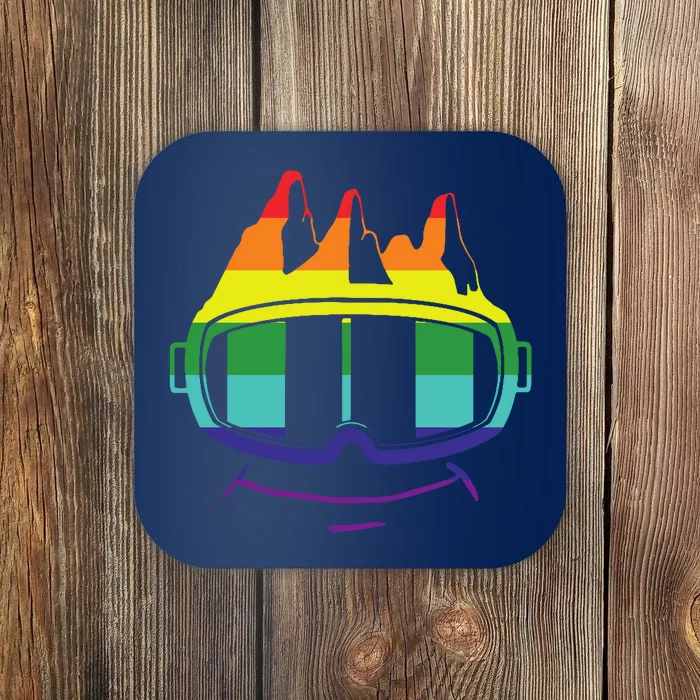 Ski Googles Colorful Skiing Sport Coaster