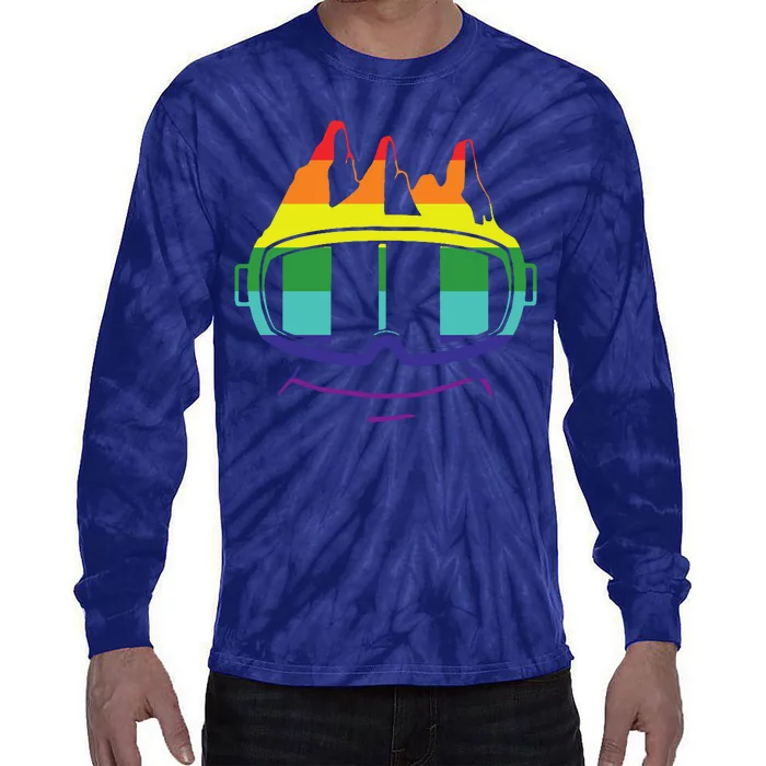 Ski Googles Colorful Skiing Sport Tie-Dye Long Sleeve Shirt