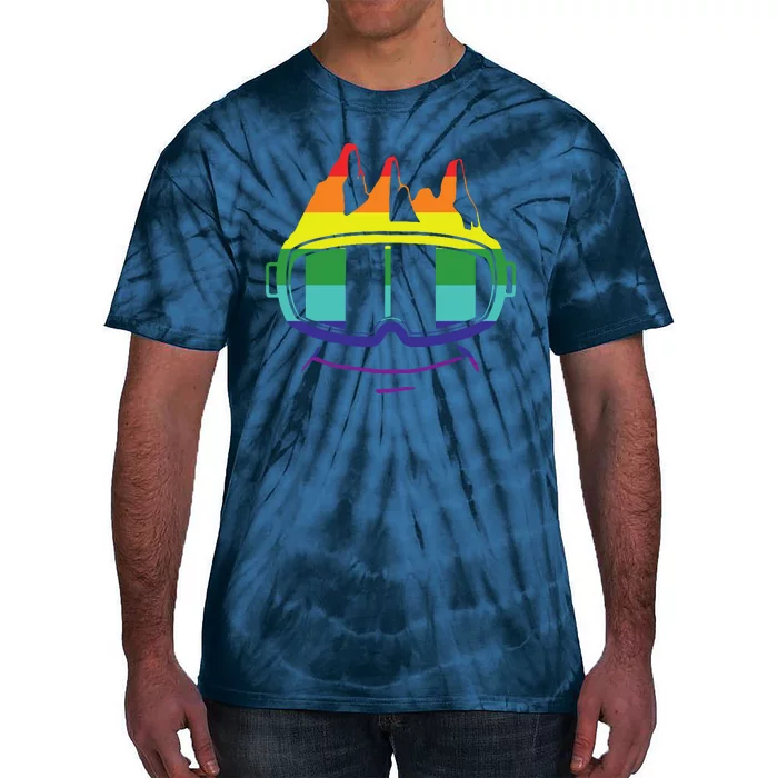 Ski Googles Colorful Skiing Sport Tie-Dye T-Shirt