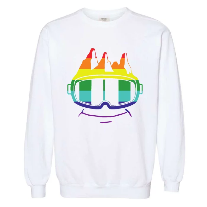 Ski Googles Colorful Skiing Sport Garment-Dyed Sweatshirt