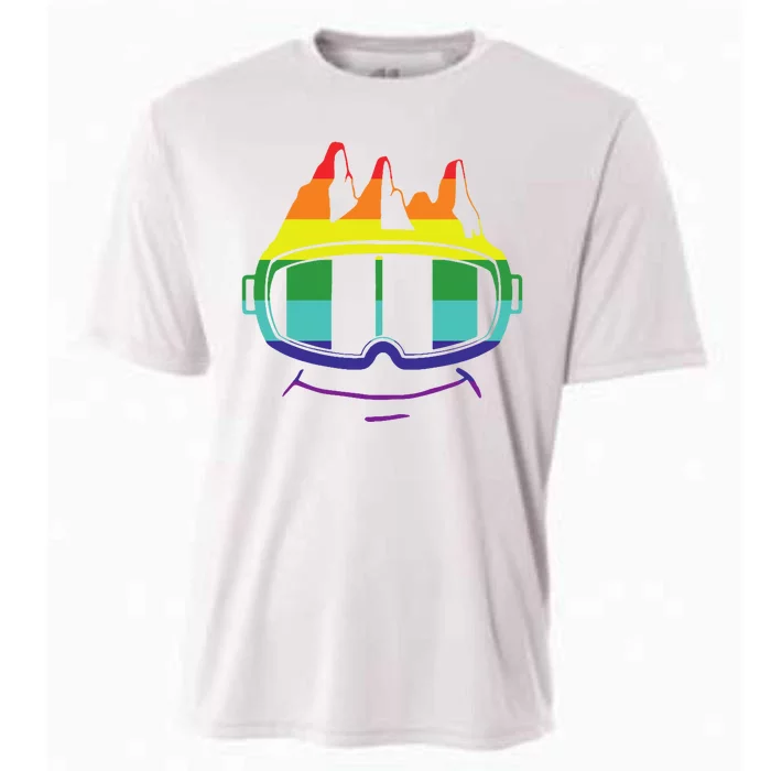 Ski Googles Colorful Skiing Sport Cooling Performance Crew T-Shirt