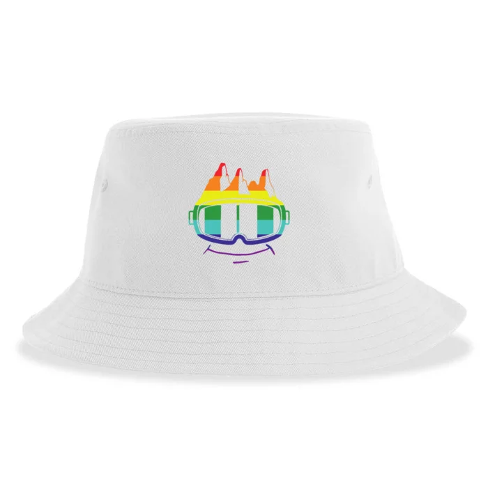 Ski Googles Colorful Skiing Sport Sustainable Bucket Hat