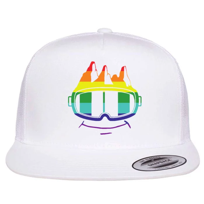 Ski Googles Colorful Skiing Sport Flat Bill Trucker Hat