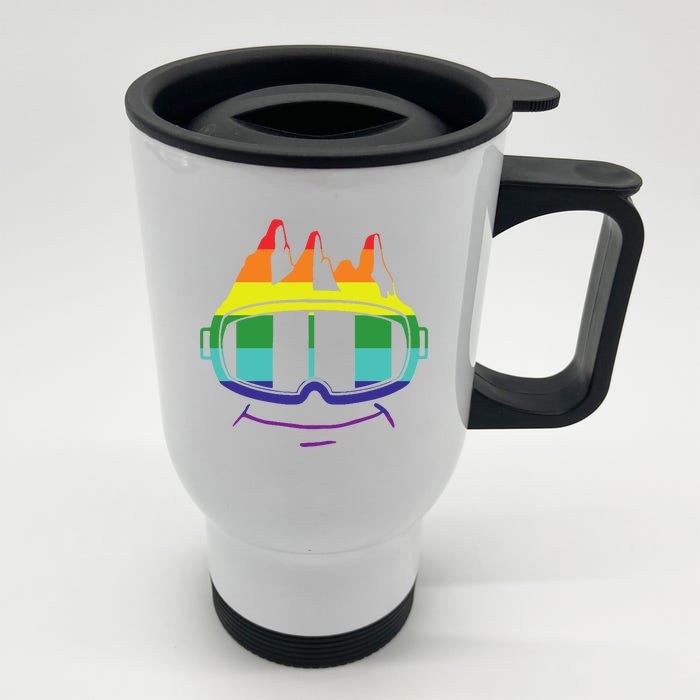 Ski Googles Colorful Skiing Sport Front & Back Stainless Steel Travel Mug