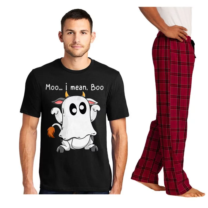 Spooky Ghost Cow Halloween Farmer Costume Pajama Set