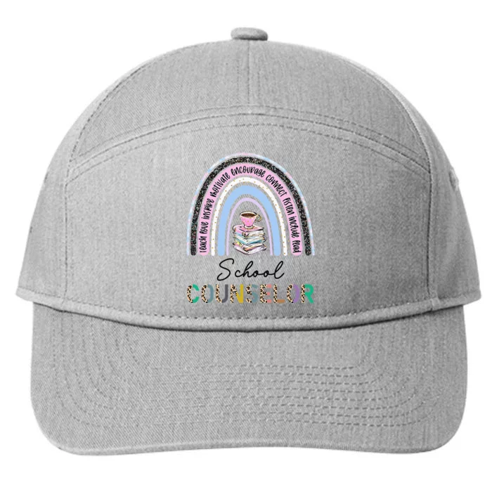 School Guidance Counselor Rainbow Leopard Back to School 7-Panel Snapback Hat