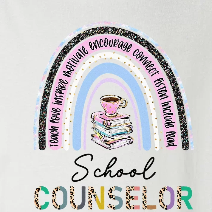 School Guidance Counselor Rainbow Leopard Back to School Toddler Long Sleeve Shirt