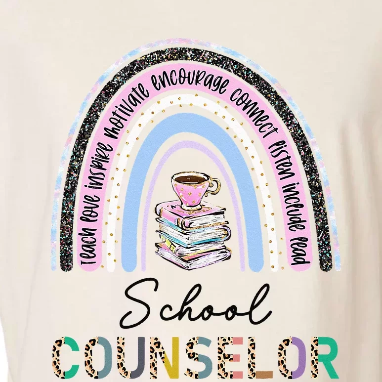 School Guidance Counselor Rainbow Leopard Back to School Garment-Dyed Women's Muscle Tee