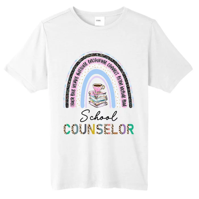 School Guidance Counselor Rainbow Leopard Back to School ChromaSoft Performance T-Shirt