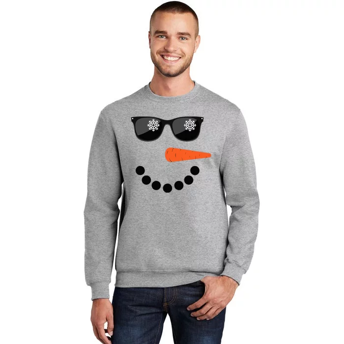 Snowman Glasses Christmas Winter Tall Sweatshirt