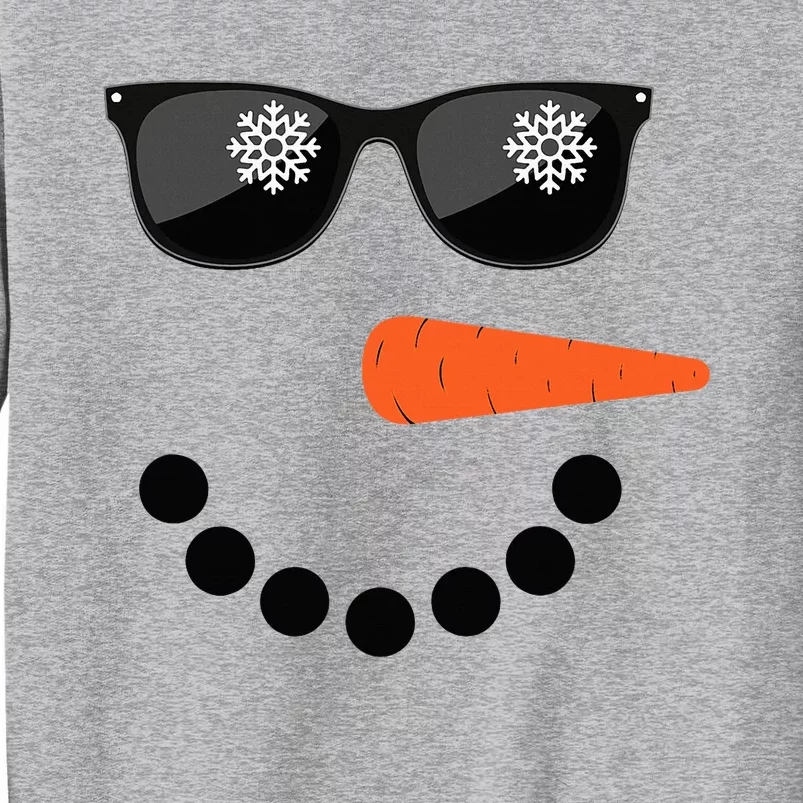 Snowman Glasses Christmas Winter Tall Sweatshirt