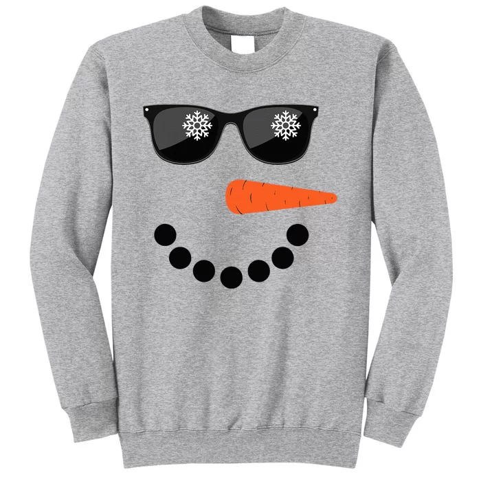 Snowman Glasses Christmas Winter Tall Sweatshirt