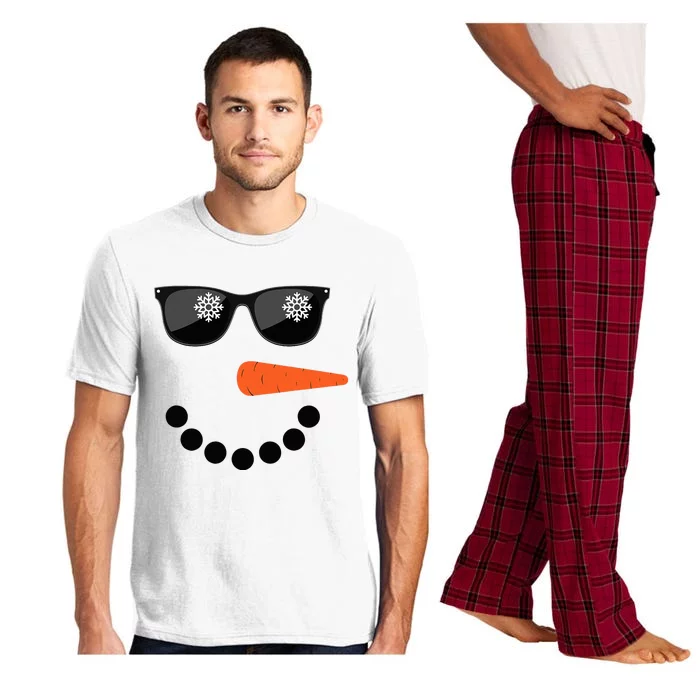 Snowman Glasses Christmas Winter Pajama Set