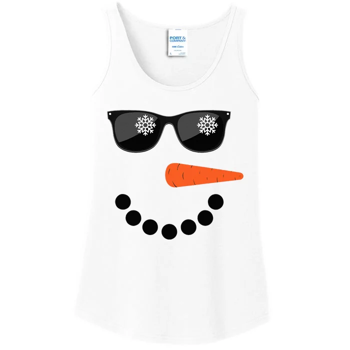 Snowman Glasses Christmas Winter Ladies Essential Tank