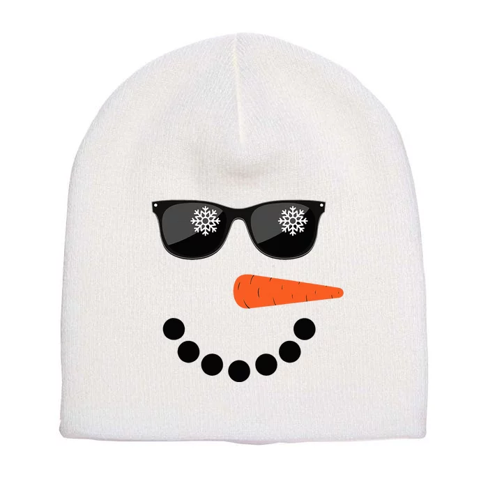 Snowman Glasses Christmas Winter Short Acrylic Beanie