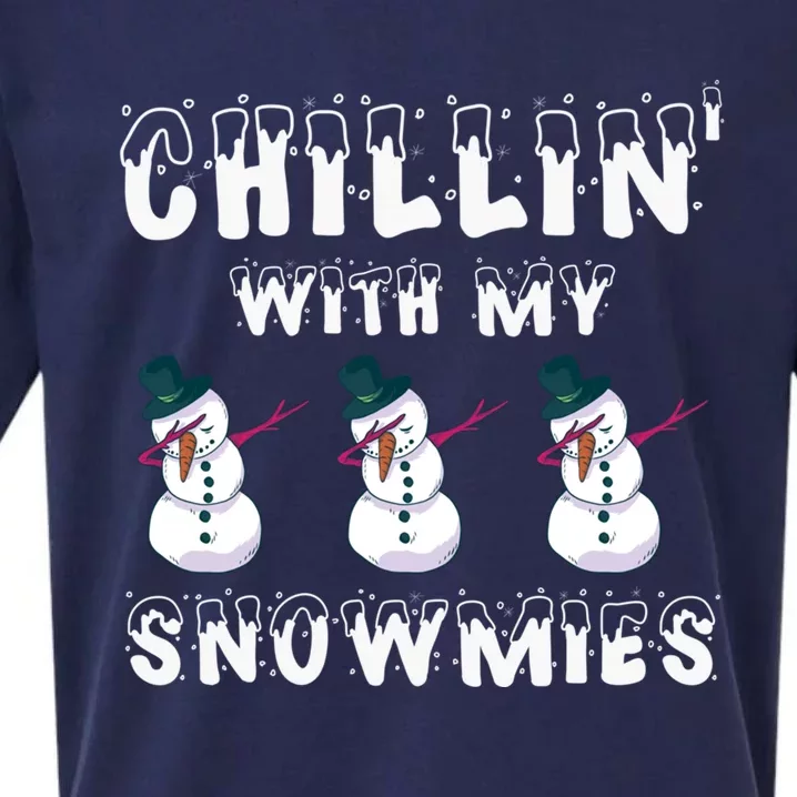 Snow Gang Christmas Chillin With My Snowmies Gift Sueded Cloud Jersey T-Shirt