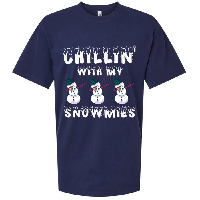 Snow Gang Christmas Chillin With My Snowmies Gift Sueded Cloud Jersey T-Shirt