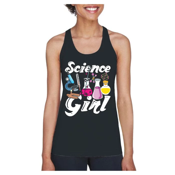 Science Girl Chemist Biology Scientist Women Gift Chemistry Women's Racerback Tank