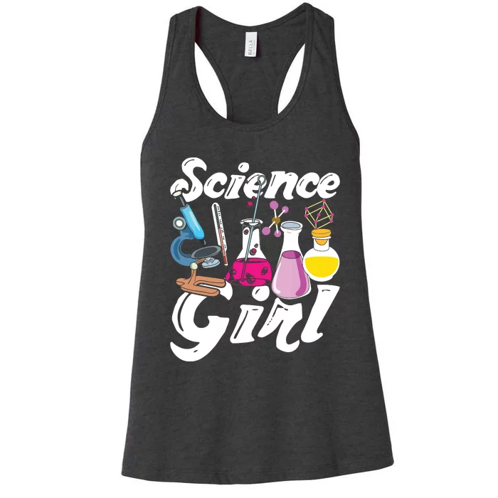 Science Girl Chemist Biology Scientist Women Gift Chemistry Women's Racerback Tank